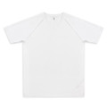 A white men's active V-neck T-shirt with short raglan sleeves and a plain design.