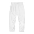 White custom women's active pants with an elastic waistband, designed for comfort and flexibility.