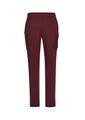 Maroon men's straight leg scrub pants featuring side pockets and an elastic waistband. The pants have a sleek, professional design.