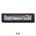 A pencil set featuring two items in a sleek black box, with a silver design. Includes a pen and a stylus.