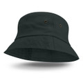 A Bondi Bucket Hat in dark green with a wide brim and ventilation grommets.