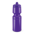 A drink bottle in a vibrant purple color with a classic squeeze design and a spout for easy drinking.
