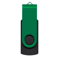 A Helix 4GB Mix & Match Flash Drive featuring a green and black design.