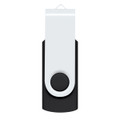 A Helix 8GB Flash Drive in a sleek black and white design, featuring a swivel lid for easy use and portability.