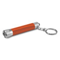 A Titan Torch Key Ring in vibrant orange with a silver keychain attachment and a textured grip on the end.