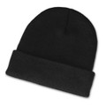 A black Everest Beanie with a fold-over cuff.