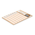 A5 note pad featuring 25 leaves with a coffee house design, including sections for daily tasks or notes.