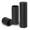 A drink bottle gift tube set in black, featuring two tall tubes and one shorter tube, each with a smooth finish.