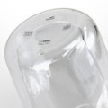 A double wall glass featuring a clear design, holds 250ml, and includes a logo on the base.