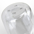 A clear double wall glass with a smooth surface and a logo, designed for beverages, holds 330ml.