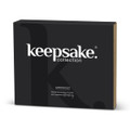 A black gift box containing the Keepsake Gardeners Set, featuring a logo on the front.