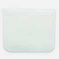 A clear PEVA reusable food storage bag with a zip closure, measuring 21.5 cm x 18 cm. Ideal for various storage needs.