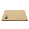 A bamboo cheeseboard and knife set in eco-friendly packaging featuring a simple design and branding.