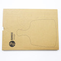 A bamboo cheese board and knife set in eco-friendly packaging, featuring a simple design and natural tones.