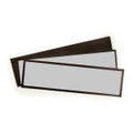 Three rectangular bar runners in black, featuring a grey surface, arranged on a light background.