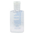 A clear 30ml hand sanitiser gel bottle containing 75% ethyl alcohol, with a flip-top cap and a logo.