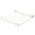 A white cooling towel is rolled neatly, showcasing its soft texture and lightweight design, ideal for outdoor leisure.