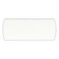 A white bandage dispenser with a rounded shape and a smooth surface, featuring a logo.