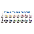 A collection of full-colour cotton tote bags in various colours with multiple strap colour options displayed.