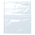 A clear tote bag with a handle, featuring a glossy finish and a transparent design.
