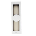 A drink bottle with a sleek design in a light colour, displayed in a minimalist white packaging with a logo.