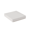 A white power bank with a sleek, slim design, featuring a smooth surface and a logo.