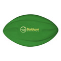 A green 135mm Spyro Football with a logo on its surface.