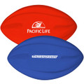 A red and blue 200mm Spyro football with logos on each side.