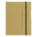 A large A5 journal book in a brown kraft cover, featuring an elastic band closure and a minimalist design.