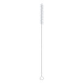 A cleaning brush with a long handle and bristles at the top, featuring a loop at the bottom for grip.