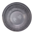 A reusable coffee cup with a transparent design and a snap lid, featuring a smooth interior surface.