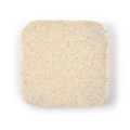 A wireless charger hub with a smooth, square surface featuring a light beige color with a subtle speckled texture.