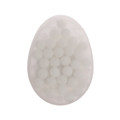 An egg-shaped container filled with sugar-free breath mints.