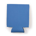 A drink bottle insulator in a solid blue color, designed to keep beverages cold.