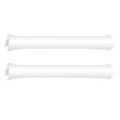 Two white inflatable bang bang sticks, featuring a simple cylindrical design, stacked vertically on a white background.