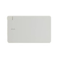 A power bank with a sleek, minimalist design, featuring a capacity of 10,000mAh and indicator lights.