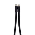 A black charging cable with two USB connectors at each end, featuring a durable braided design.