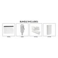 A clear pouch, a grey hand sanitiser, and several white hygiene packets. The bundle is packaged together.