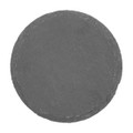 A set of four round grey slate coasters with a textured finish. Each coaster has an irregular edge.