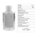 A clear 60ml hand sanitiser gel in a transparent bottle with a white lid, featuring a logo.