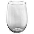 A drink bottle made of clear plastic, featuring a smooth, rounded design and a slightly tapered base.