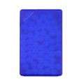 A blue rectangular container filled with round sugar-free mint treats, featuring a logo.