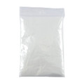 A transparent plastic bag filled with a white powder substance. The bag is resealable and appears empty.