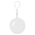 A white wind poncho with a clipped attachment, designed for outdoor leisure activities.
