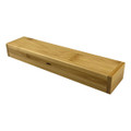 A bamboo pen gift box with a smooth finish and sliding closure. It features natural wood tones and a minimalistic design.