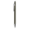 A sleek green plastic pen with a silver clip and tip, featuring a logo on its body.