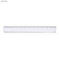 A solid white 30cm plastic ruler featuring clear measurement markings and a logo.
