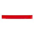 A red PVC soft plastic ruler with clear measurement markings and a small logo.