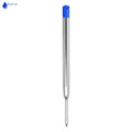 A blue metal refill for a pen, featuring a silver barrel and a blue top. It has a logo on the image.