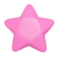 A pink star-shaped stress toy with a smooth surface, designed for fun and relaxation.